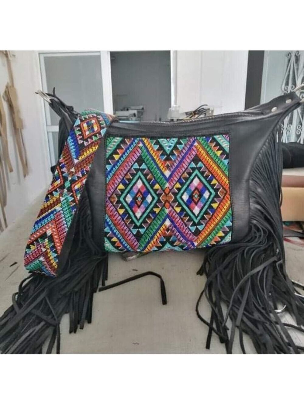 Custom Hand Beaded Fringe Hobo - Picture 12 of 16